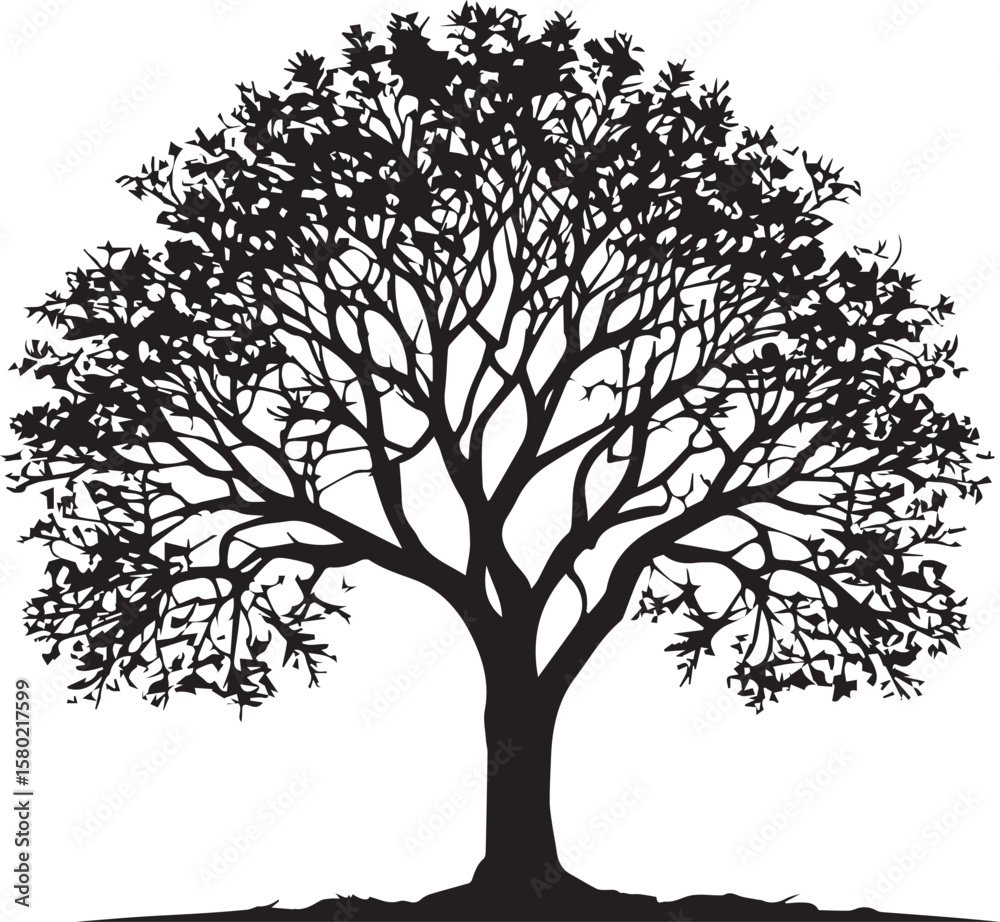 Fototapeta premium Tree silhouette Vector | Minimalist & Trendy Tree Silhouette Design | Unique & Stylish Tree Artwork for Vector design 