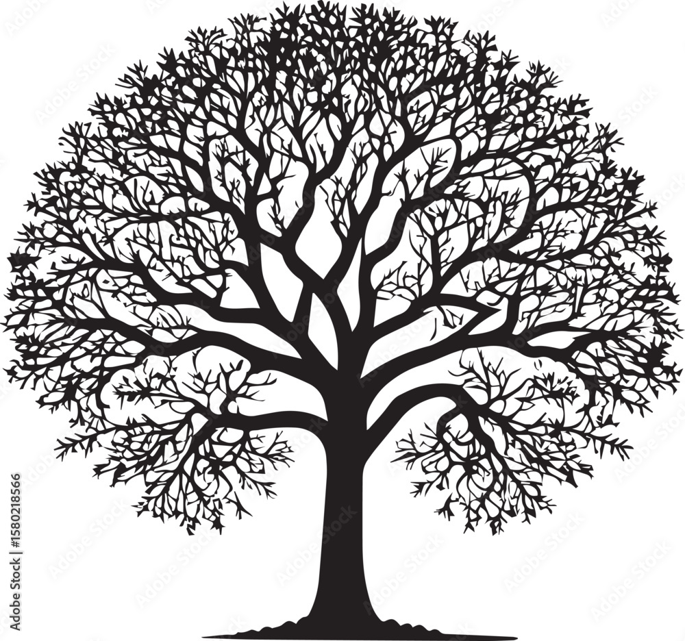 Obraz premium Tree silhouette Vector | Minimalist & Trendy Tree Silhouette Design | Unique & Stylish Tree Artwork for Vector design 
