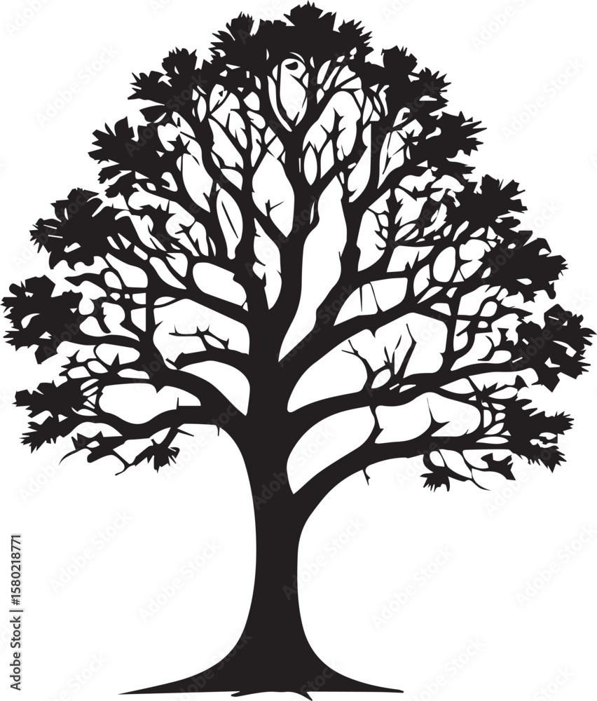 Obraz premium Tree silhouette Vector | Minimalist & Trendy Tree Silhouette Design | Unique & Stylish Tree Artwork for Vector design
