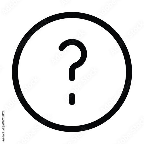 Outline help icon for questions, support, and assistance