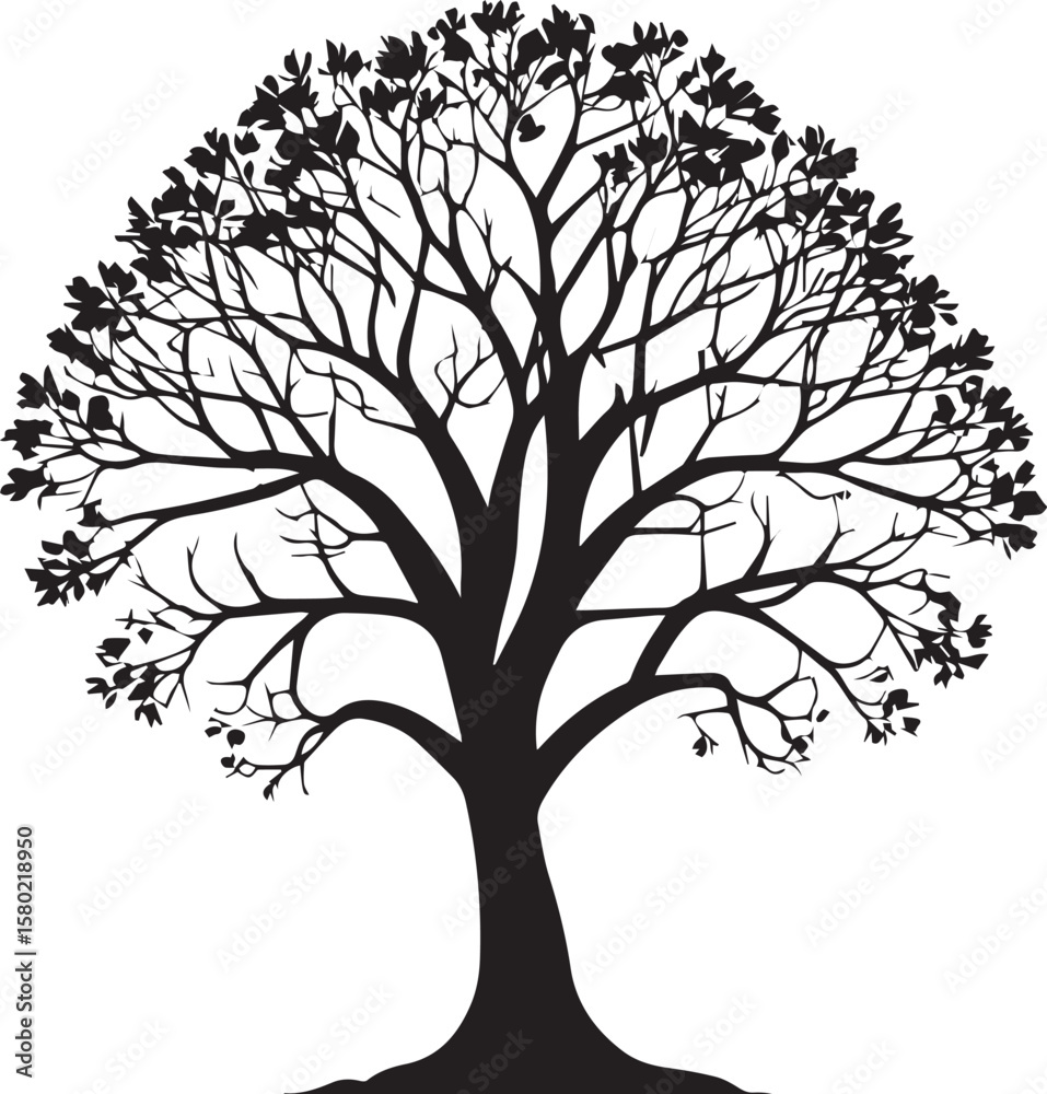 Fototapeta premium Tree silhouette Vector | Minimalist & Trendy Tree Silhouette Design | Unique & Stylish Tree Artwork for Vector design