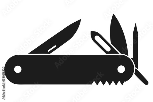 pocket knife icon classic tool black