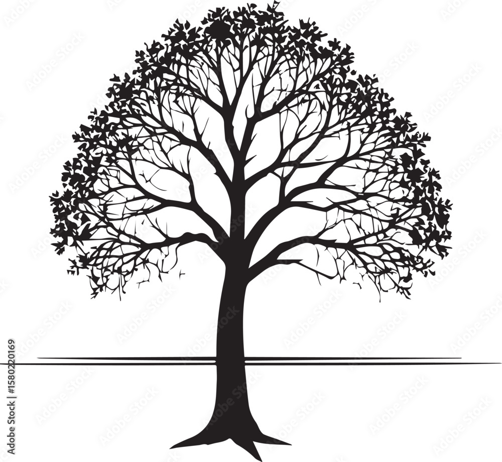 Fototapeta premium Tree silhouette Vector | Minimalist & Trendy Tree Silhouette Design | Unique & Stylish Tree Artwork for Vector design