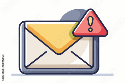 sealed cartoon envelope alert dot icon,