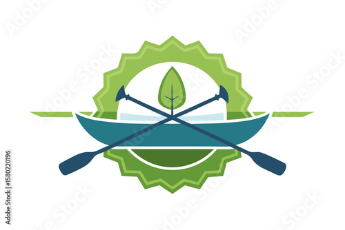 silhouette canoe kayak paddle outdoor adventure icon