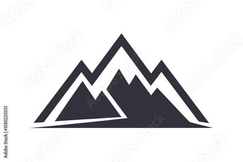 mountain glyph two three peaks icon