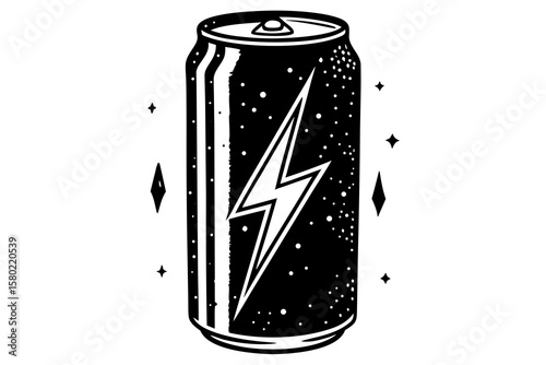 slim energy drink can with lightning bolt