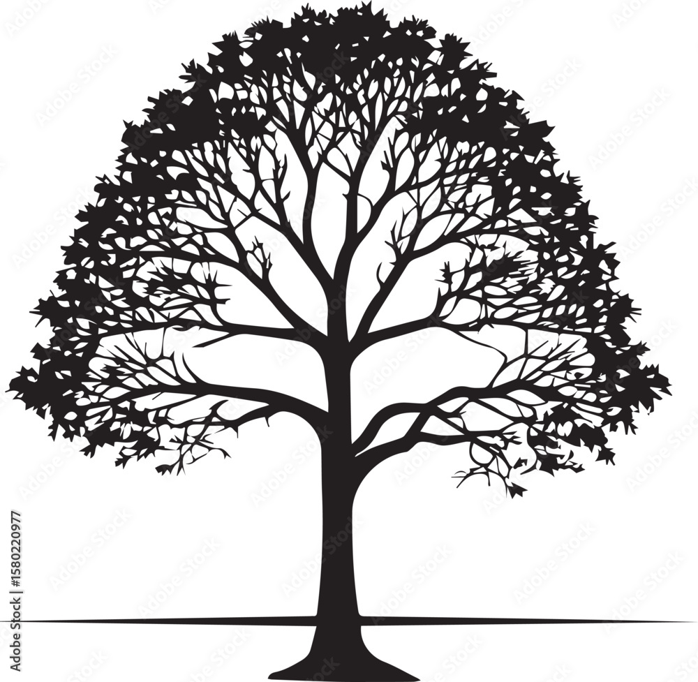 Fototapeta premium Tree silhouette Vector | Minimalist & Trendy Tree Silhouette Design | Unique & Stylish Tree Artwork for Vector design 