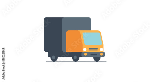 Flat Illustration of Delivery Truck