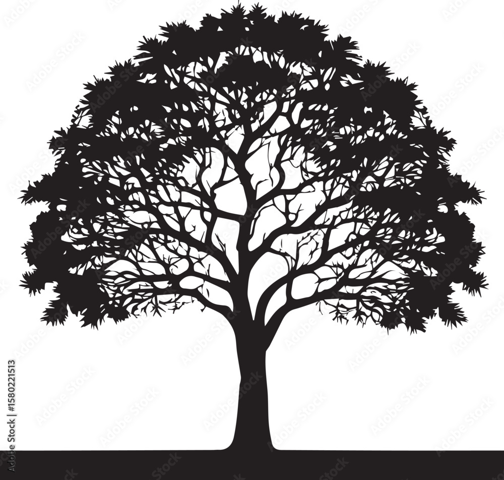 Fototapeta premium Tree silhouette Vector | Minimalist & Trendy Tree Silhouette Design | Unique & Stylish Tree Artwork for Vector design 