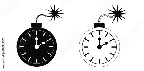 time bomb icon set isolated on white background.Deadline icon set. for mobile concept and web design. vector illustration