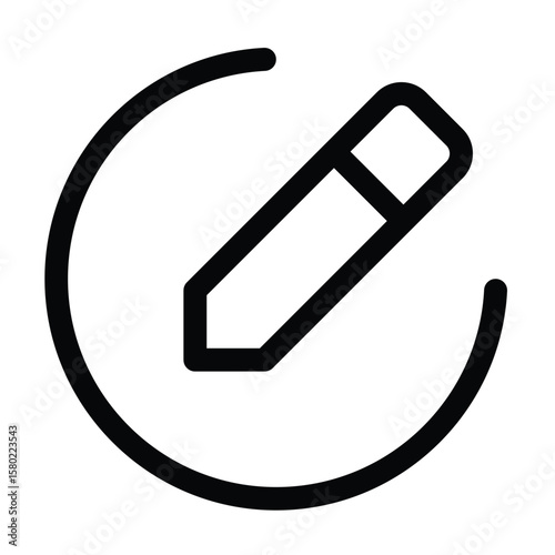 Outline edit icon to modify, change, or update content