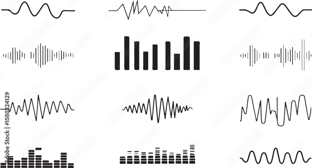 Obraz premium Sound wave graphics and audio visualizers equalizer