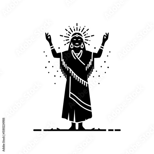 Spiritual Woman with Shaman - Meditation & Wellness Silhouette