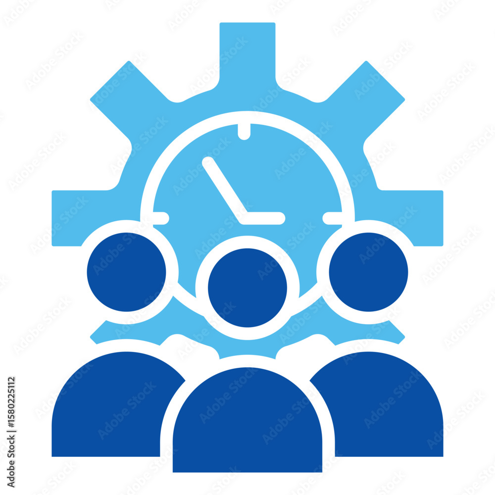 Obraz premium Time Planning Icons In Blue Style, Vector Illustration