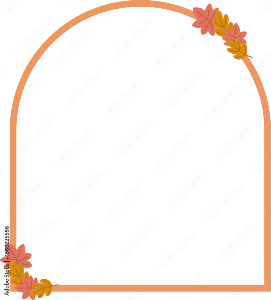 Obraz premium 가을 일러스트 플랫 나뭇잎 테두리