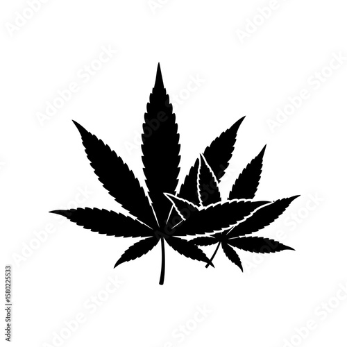 Vibrant Green Cannabis Leaves Background - Herbal & Natural