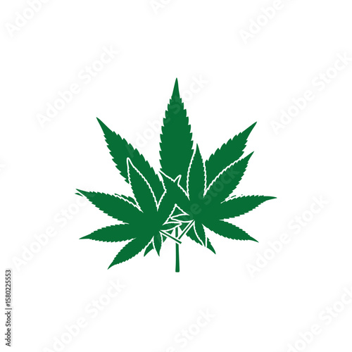 Lush Green Cannabis Leaves Texture - Herbal Medicine & Nature