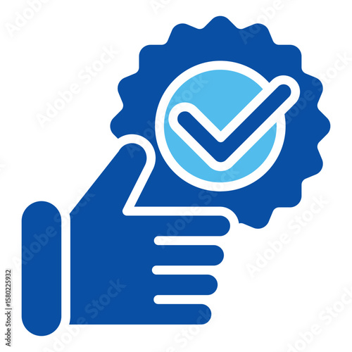 Excellence Icons In Blue Style, Vector Illustration