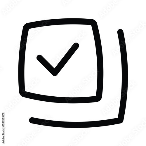 Outline checklist icon to check, verify, or confirm tasks