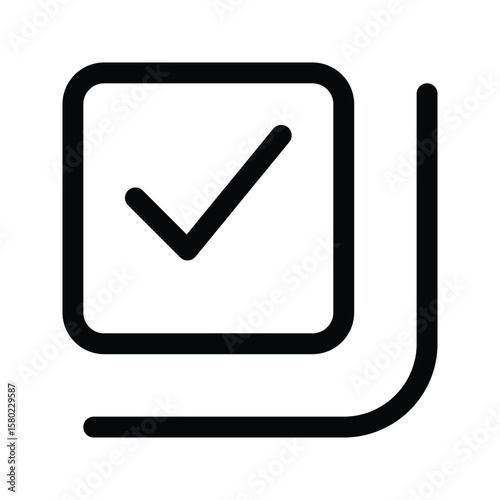 Outline checklist icon to check, verify, or confirm tasks