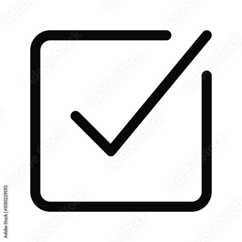 Outline checklist icon to check, verify, or confirm tasks