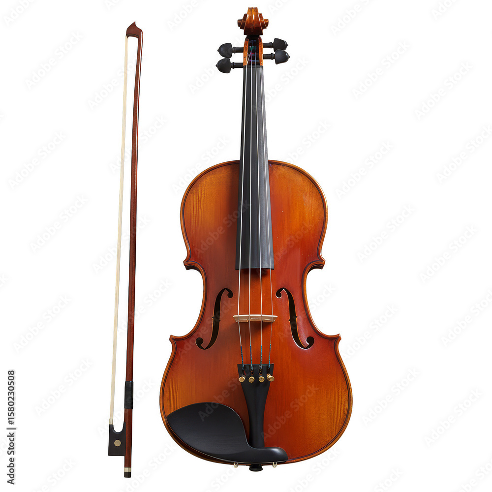 Fototapeta premium Isolated Detailed Wood Violin Bow Musical Instrument Orchestral String