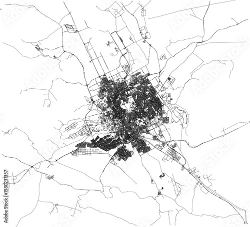 vector sketch illustration silhouette design detail maps site plan layout riyadh city layout