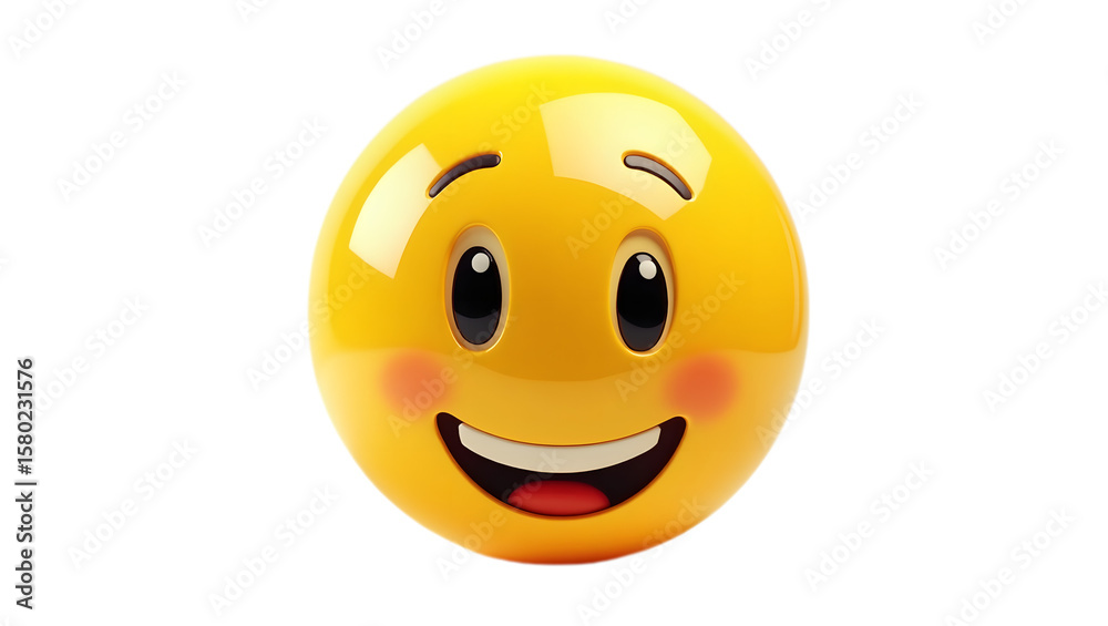 Fototapeta premium happy smile emoji PNG transparent background, 