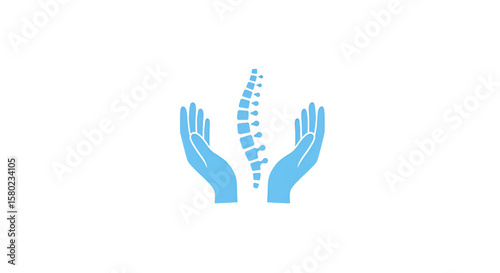 Isolated Illustration of Spine in Hands with Transparent Background