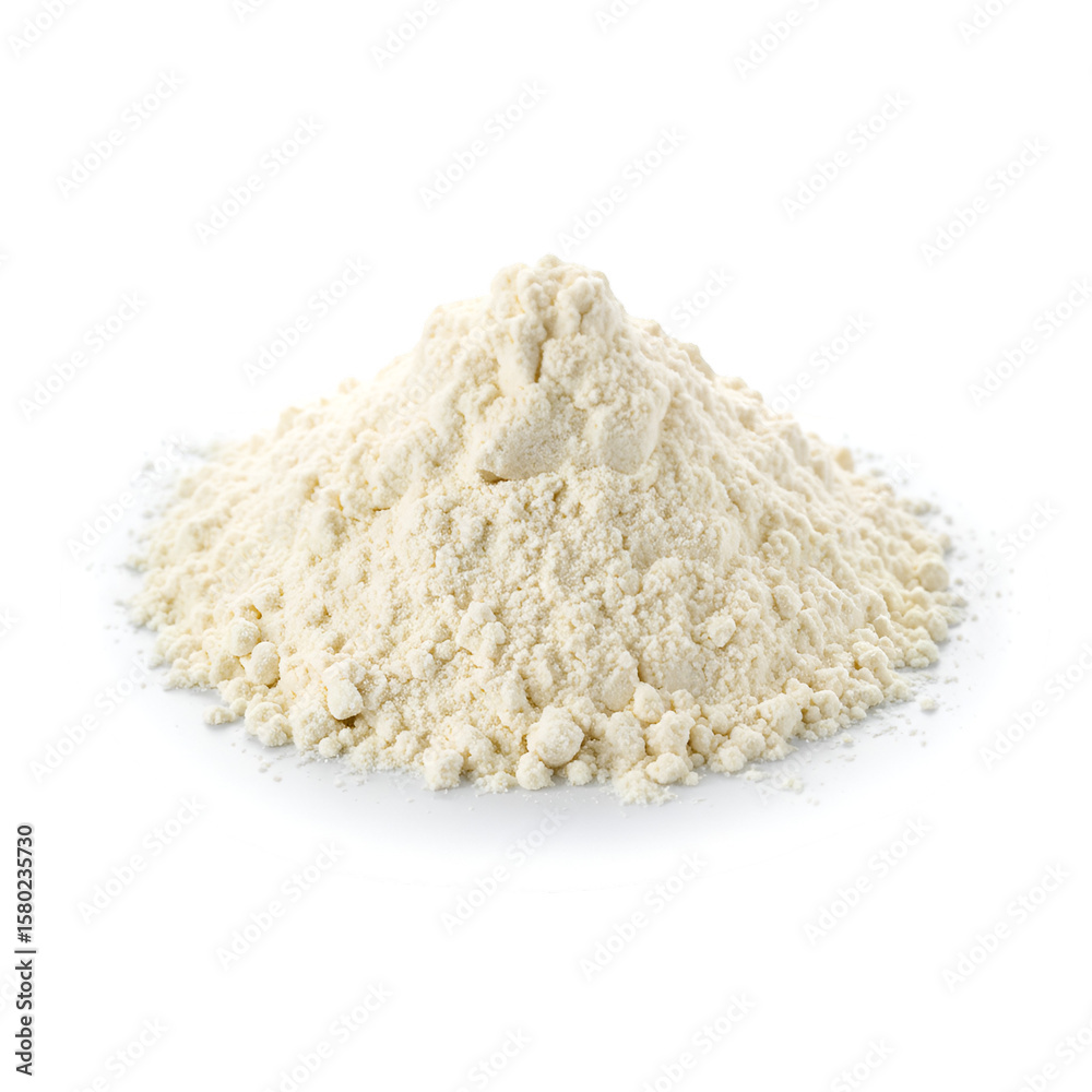 Isolated Pile of White Flour Powder Ingredient Food Cooking Isolated Pile of White Flour Powder Ingredient Food Cooking