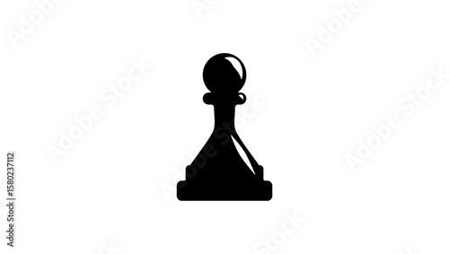 chess pawn symbol, black isolated silhouette