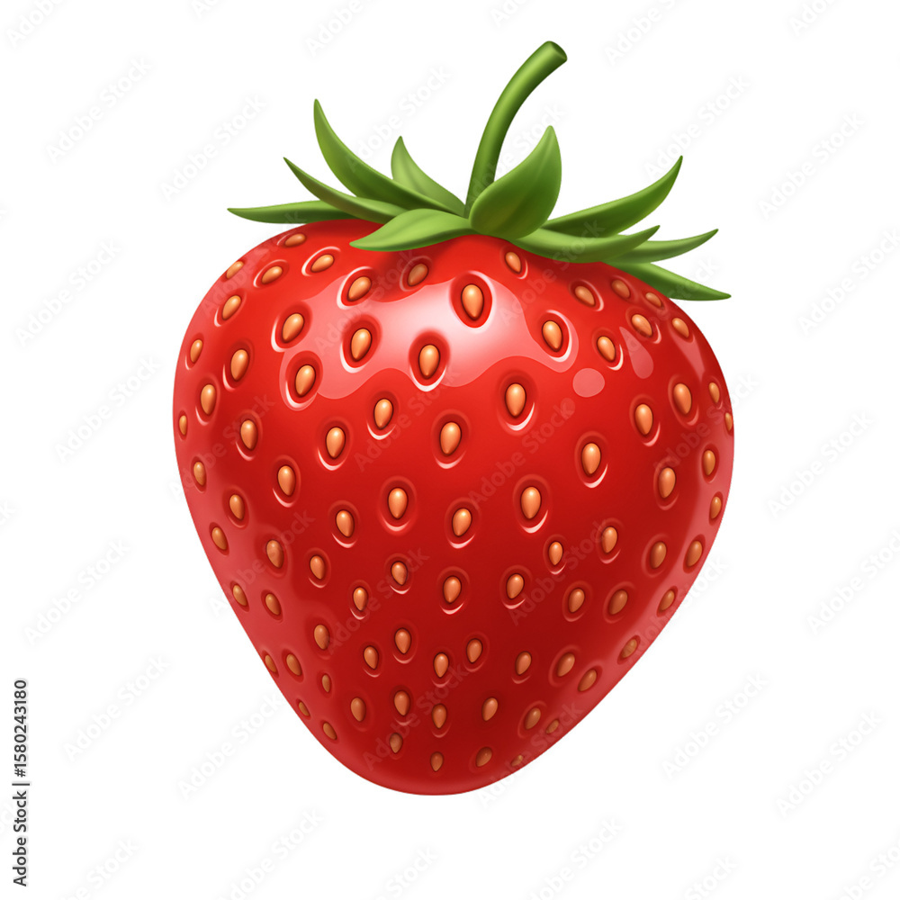 Fototapeta premium Isolated Red Strawberry Illustration Fruit Sweet Fresh Healthy Food