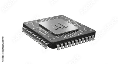Isolated Rendering of an AI Microchip for Future Technology