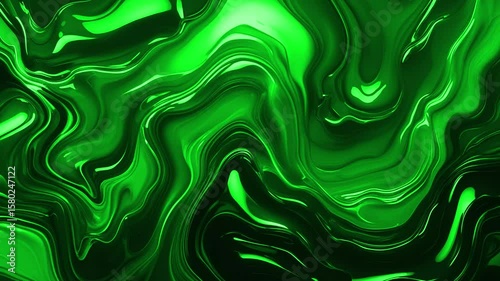 Abstract background of melting and undulating marble with luxurious emerald color sparkling with shadows