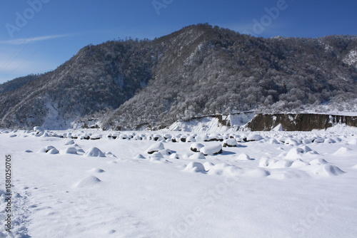 snow covered mountains
