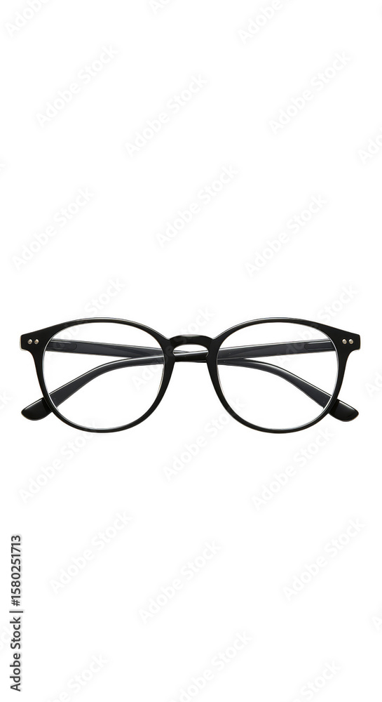 Fototapeta premium Isolated Transparent Black Glasses Frame Style Fashion Accessory