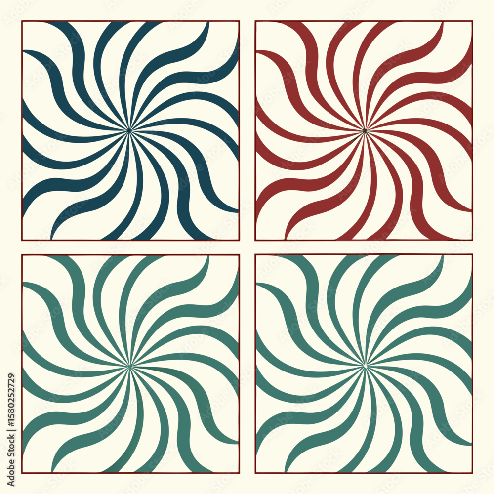 Fototapeta premium a set of red and blue swirls