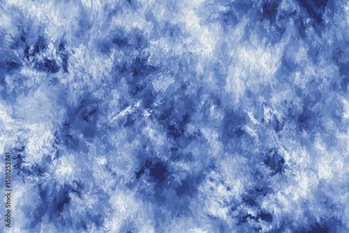 Seamless Pattern Blue Tie Dye with Organic Swirling Gradients on Textured Textile Background 