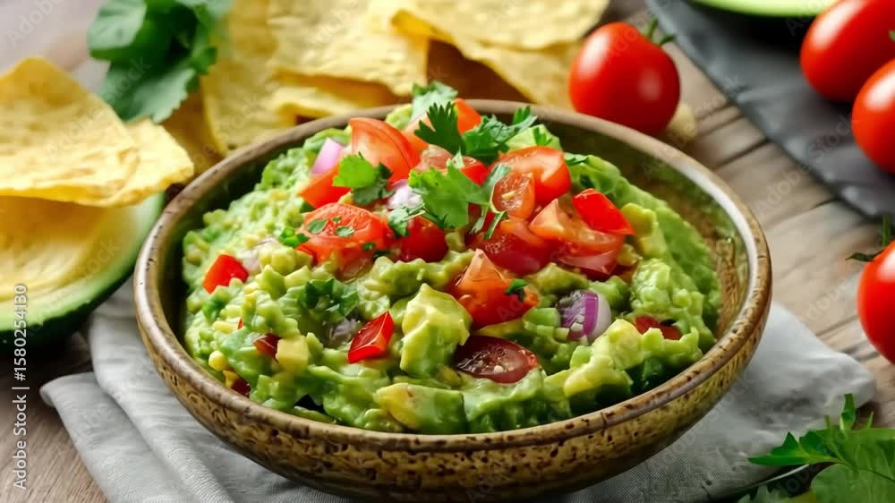 Guacamole with vegetables in a plate on a table in a cafe Guacamole with vegetables in a plate on a table in a cafe