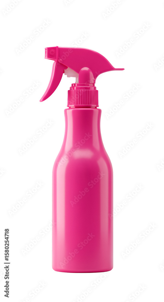 Isolated Transparent Pink Plastic Spray Bottle for Liquid Cleaning Isolated Transparent Pink Plastic Spray Bottle for Liquid Cleaning