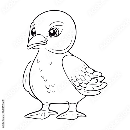 outlined Albatross coloring page illustration.