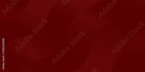 3D modern wave curve abstract presentation background. Luxury paper cut background. Vector illustration. Unique dark red background