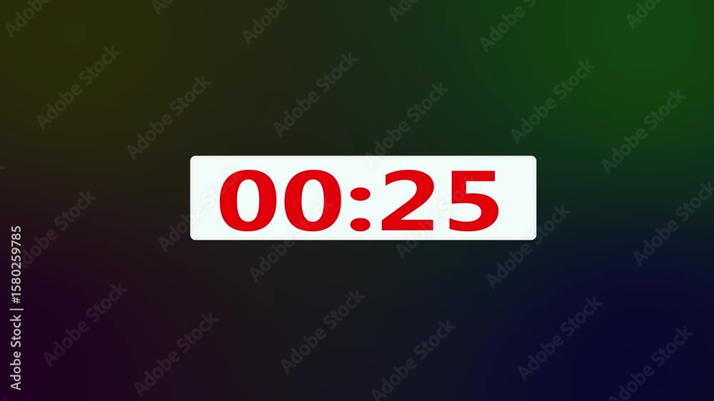 animation of 30 second countdown on transparent background with alpha channel, black background timer countdown animation