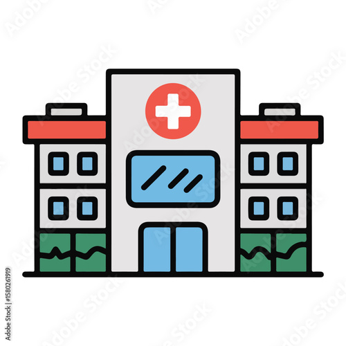 Hospital Building Icon — Healthcare and Medical Center