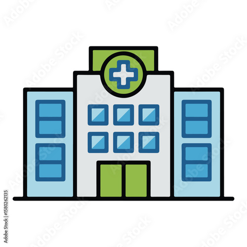 Hospital Building Icon — Healthcare and Medical Center