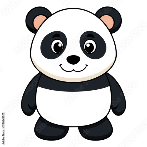 Cute cartoon panda bear illustration for kids and adults animal drawing vector graphics kawaii design 100 char