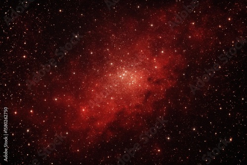 A cosmic canvas of stars in deep red hues, painting a picture of the universe's vastness and mystery