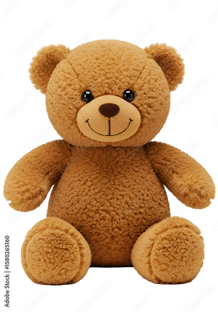 Obraz premium Cute Plush Teddy Bear Toy Isolated on Transparent Background PNG