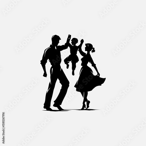 family black icon template graphic